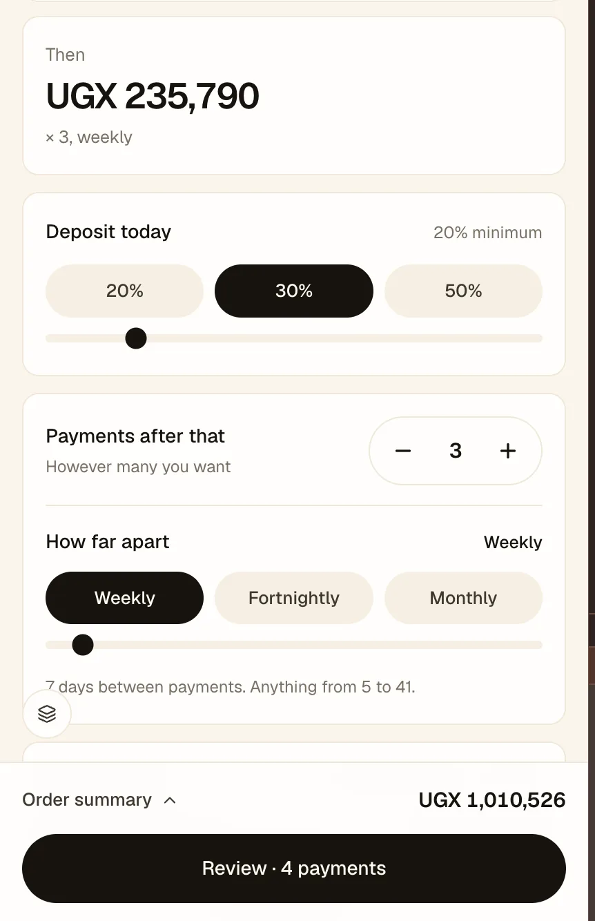 Paying for a ticket over time in instalments